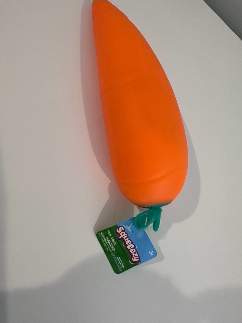 Squeezy squishy Carrot Soft Toy in Orange with Green Top